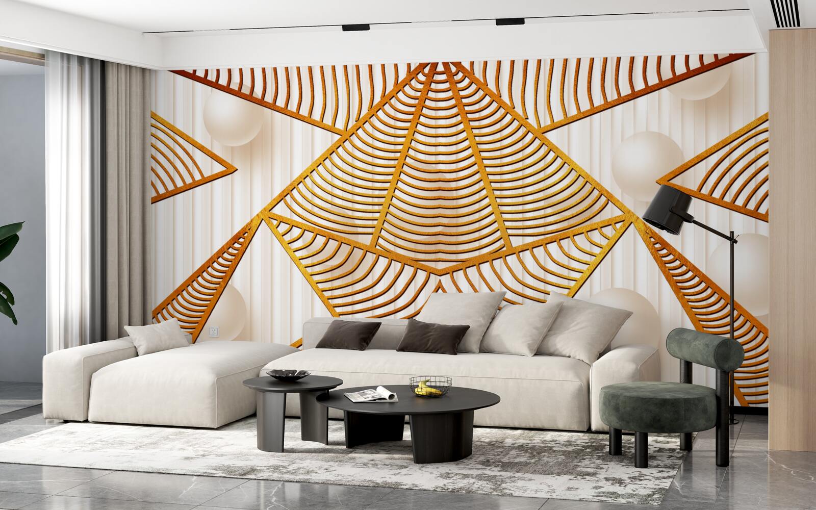 Fototapeta zlatý vzor v geometrickom štýle