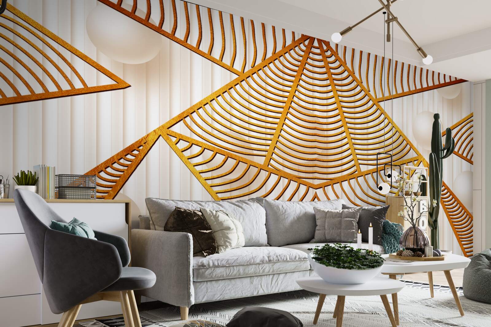 Fototapeta zlatý vzor v geometrickom štýle