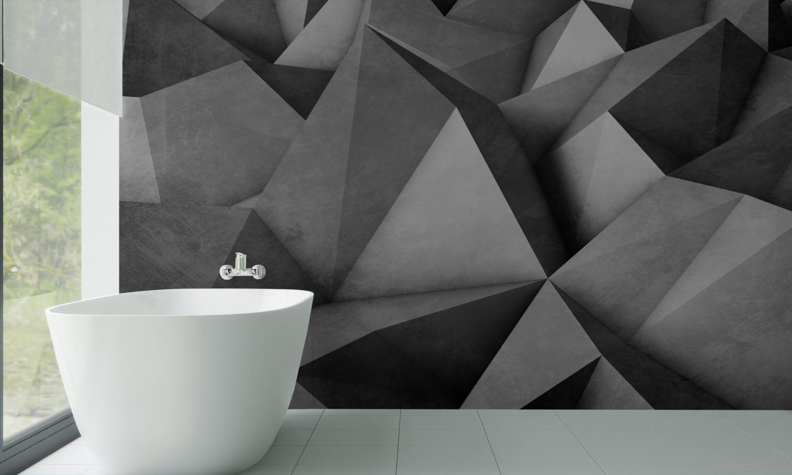 Fototapeta veľké, objemné sivé trojuholníky