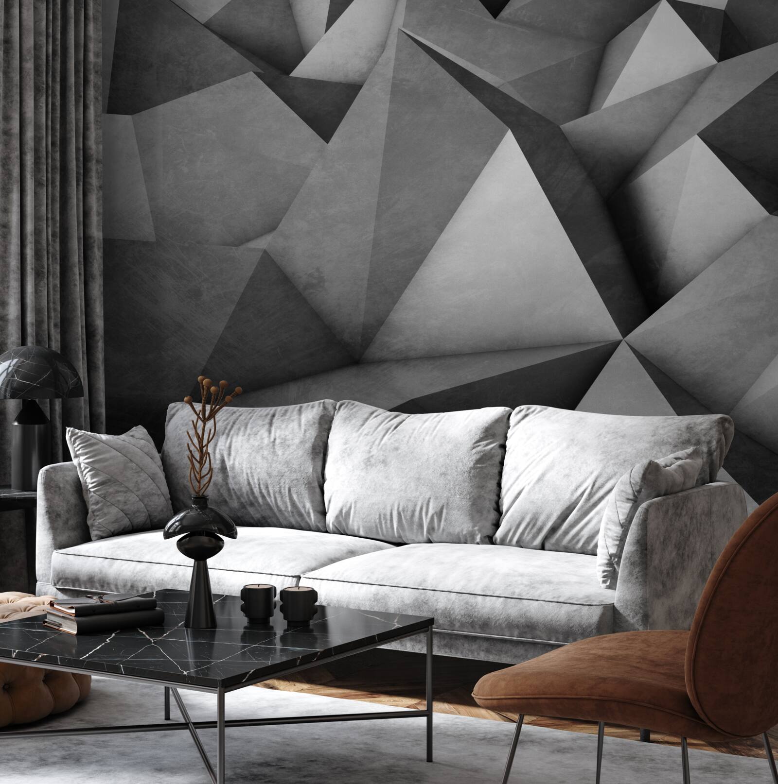 Fototapeta veľké, objemné sivé trojuholníky