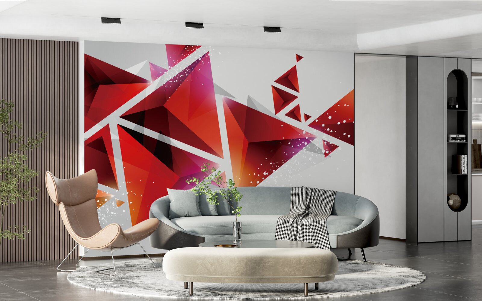 Fototapeta trojuholníky s množstvom červenej