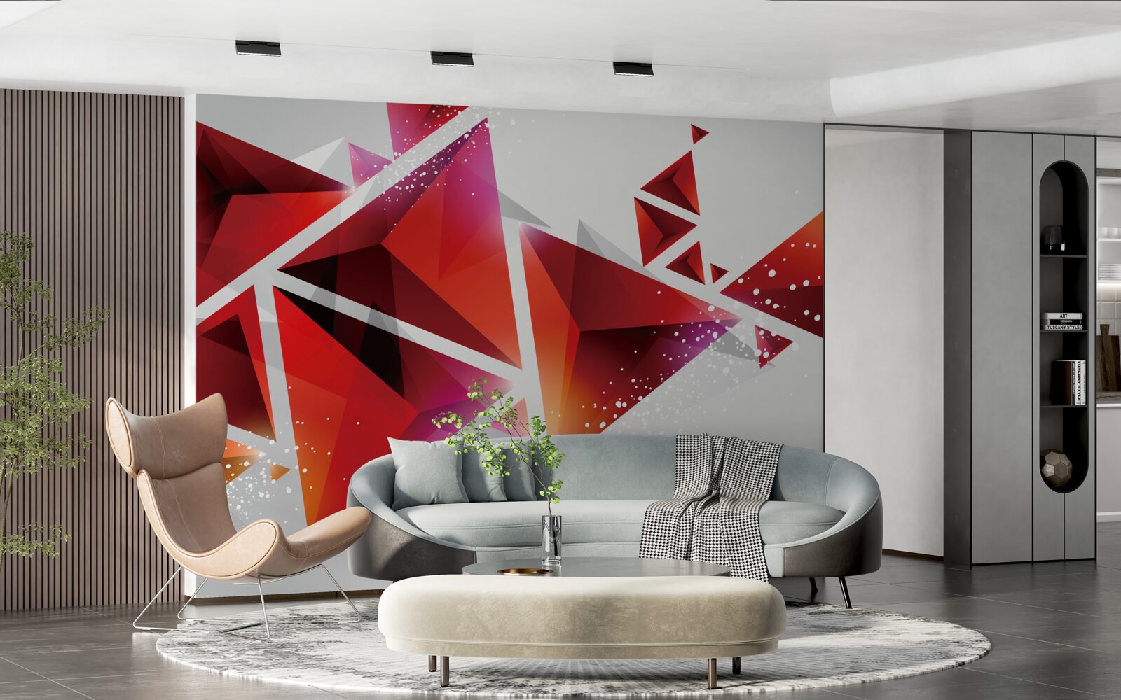 Fototapeta trojuholníky s množstvom červenej