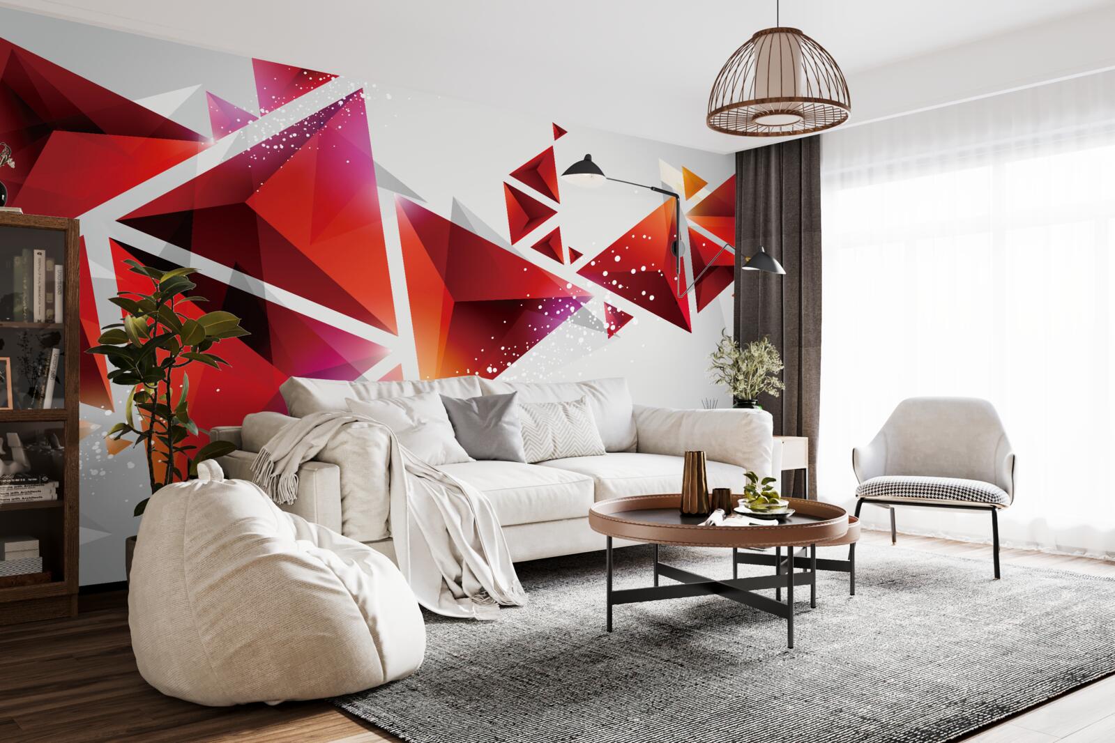 Fototapeta trojuholníky s množstvom červenej