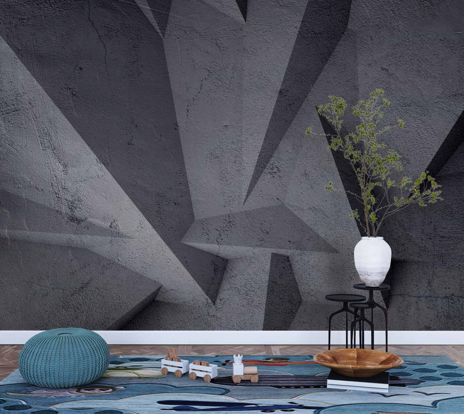 Fototapeta čierna geometria v 3D priestore