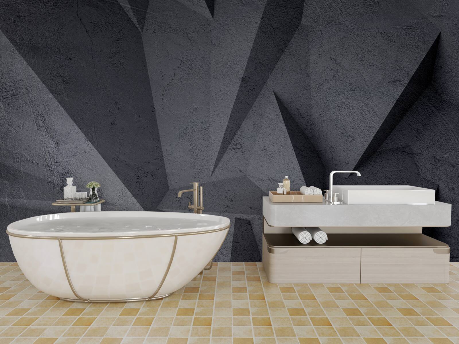 Fototapeta čierna geometria v 3D priestore