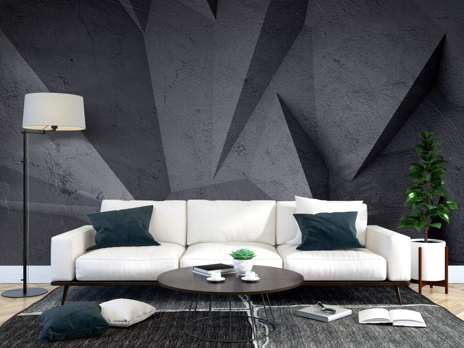 Fototapeta čierna geometria v 3D priestore