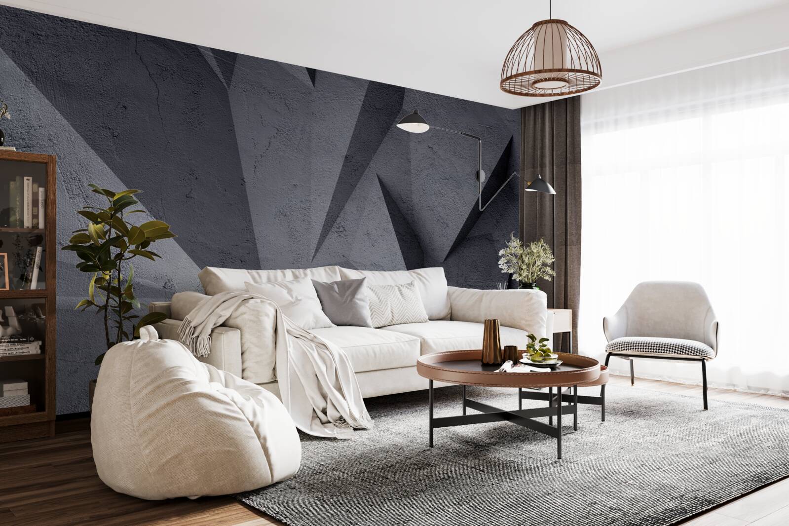 Fototapeta čierna geometria v 3D priestore