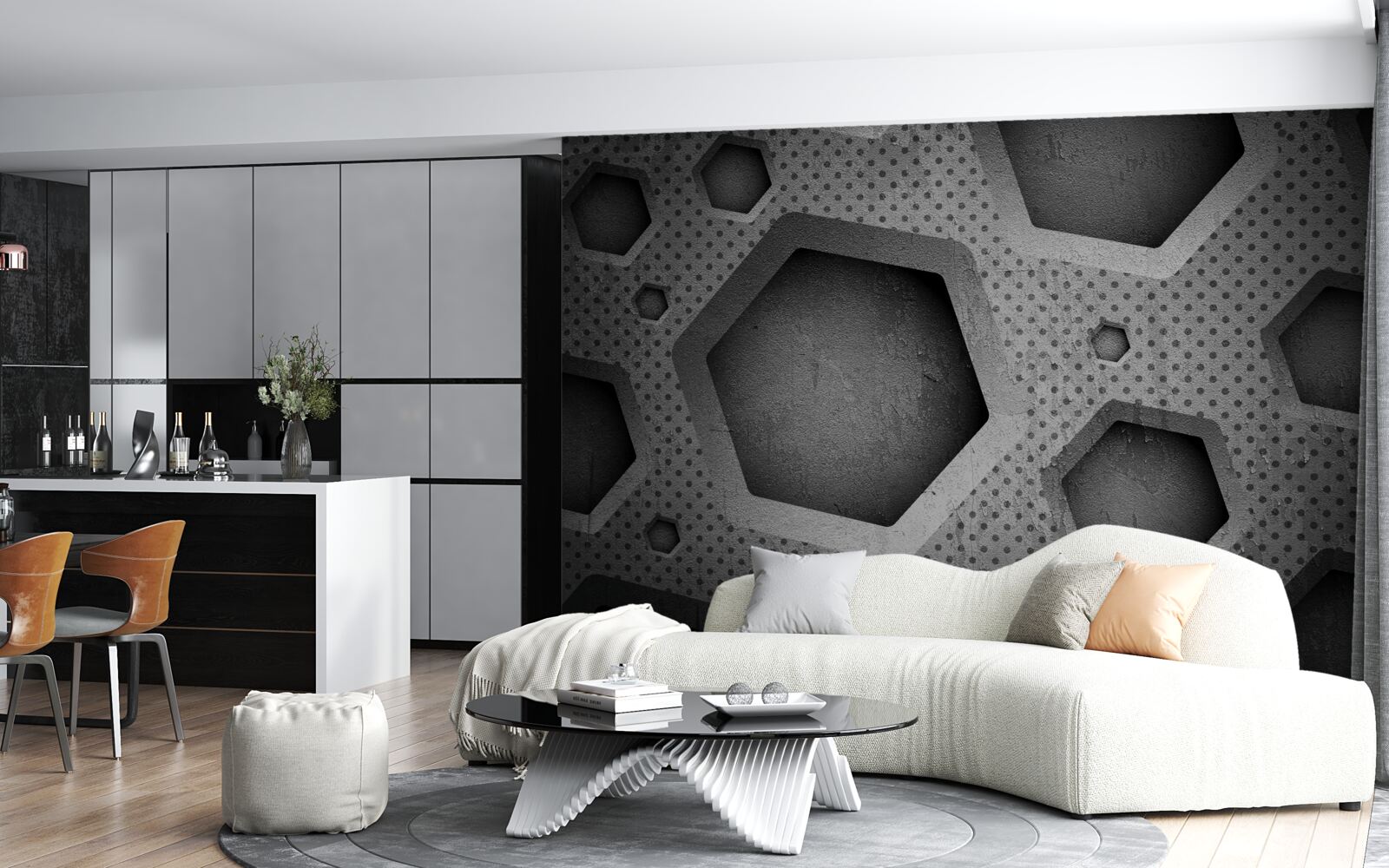 Fototapeta abstraktná šesťuholníková bariéra