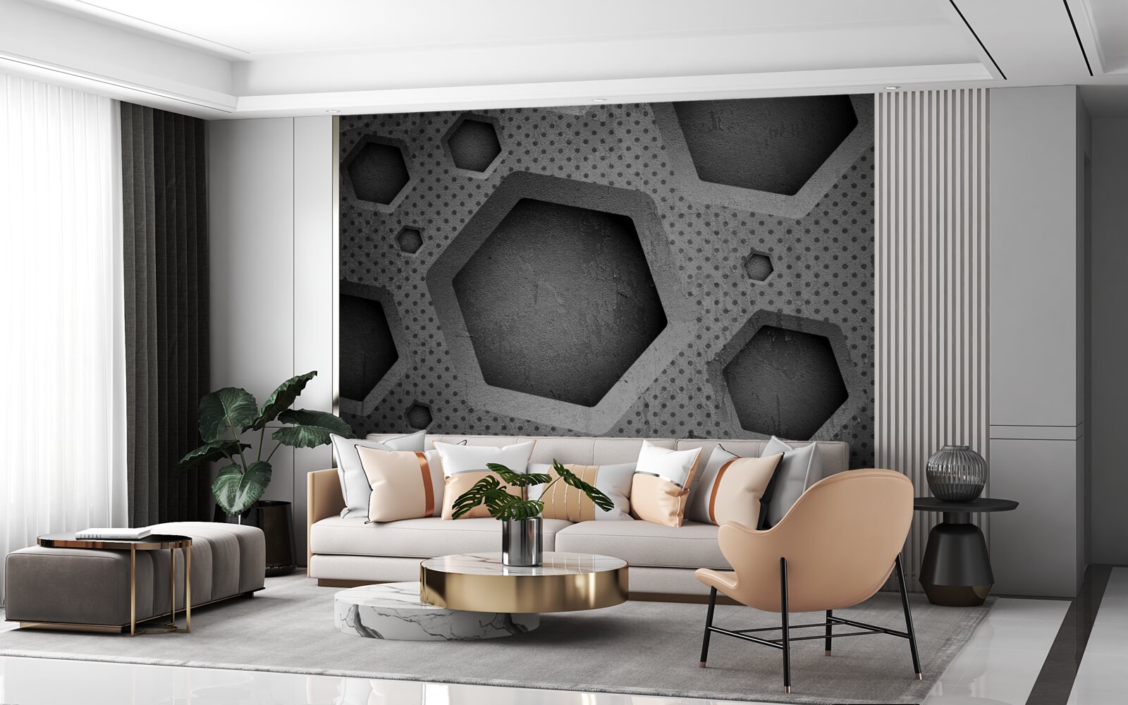 Fototapeta abstraktná šesťuholníková bariéra