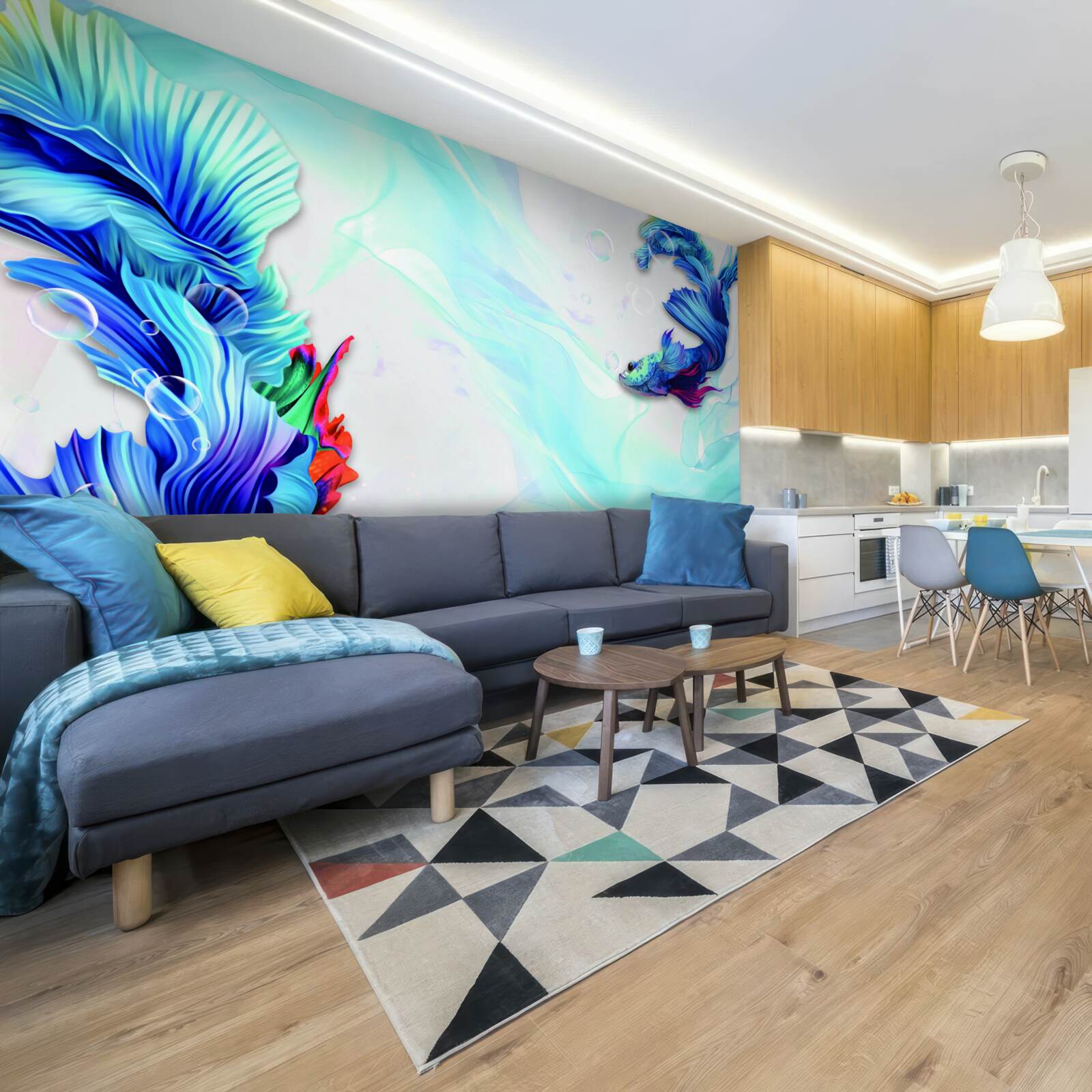 Fototapeta Vodné prostredie je domovom rýb modrochvostých