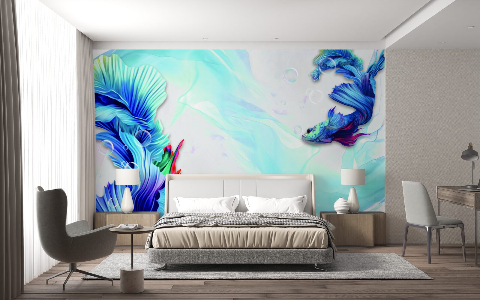 Fototapeta Vodné prostredie je domovom rýb modrochvostých