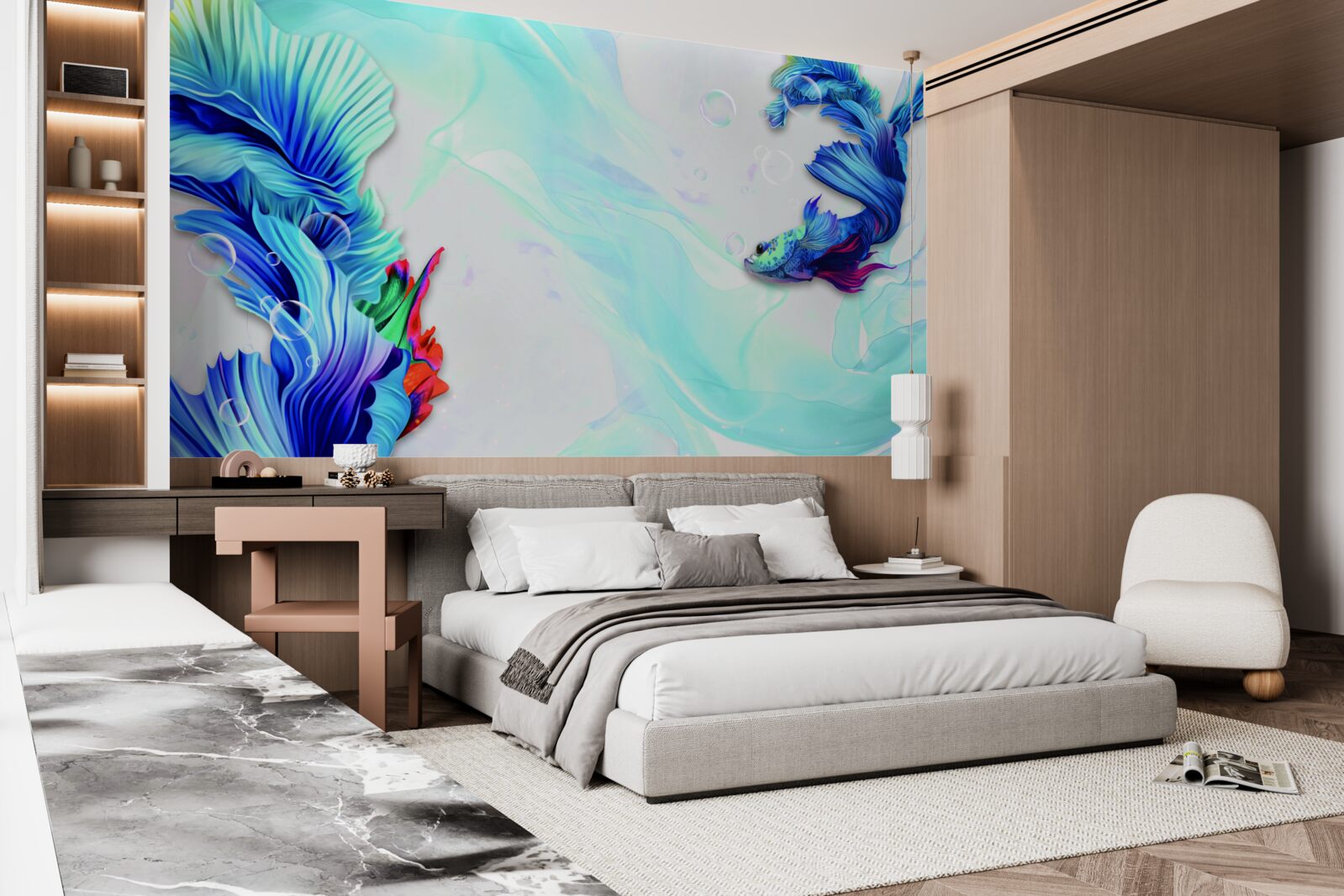 Fototapeta Vodné prostredie je domovom rýb modrochvostých