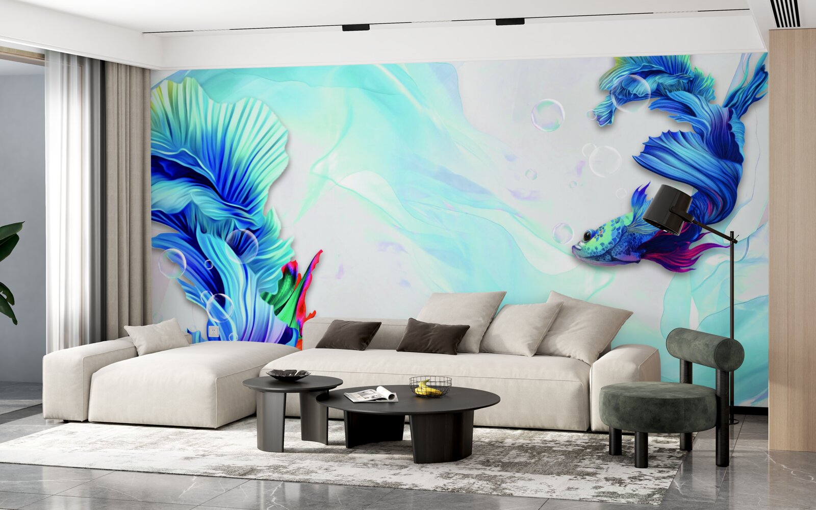 Fototapeta Vodné prostredie je domovom rýb modrochvostých