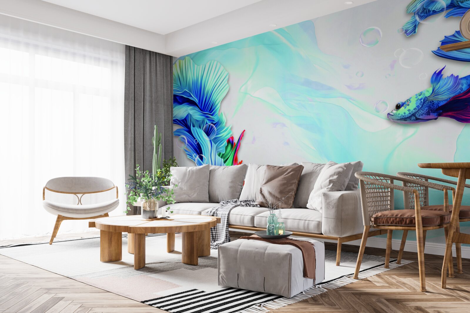 Fototapeta Vodné prostredie je domovom rýb modrochvostých