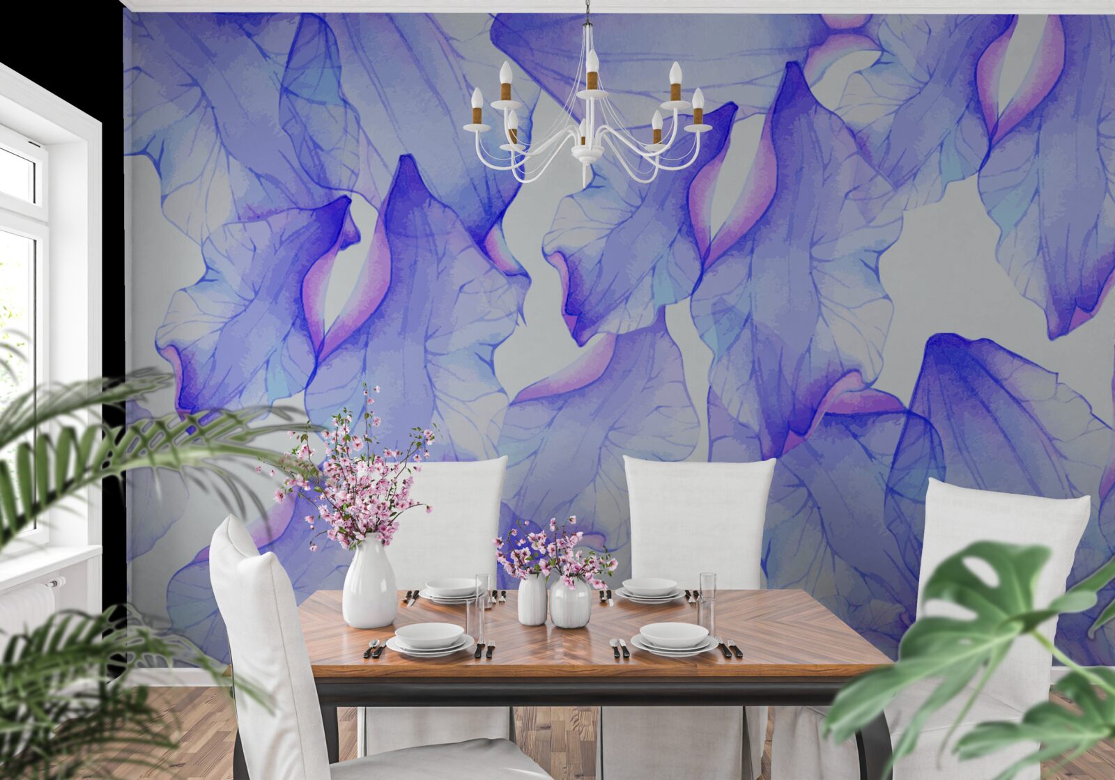 Fototapeta kvetné puky s priehľadným fialovým odtieňom