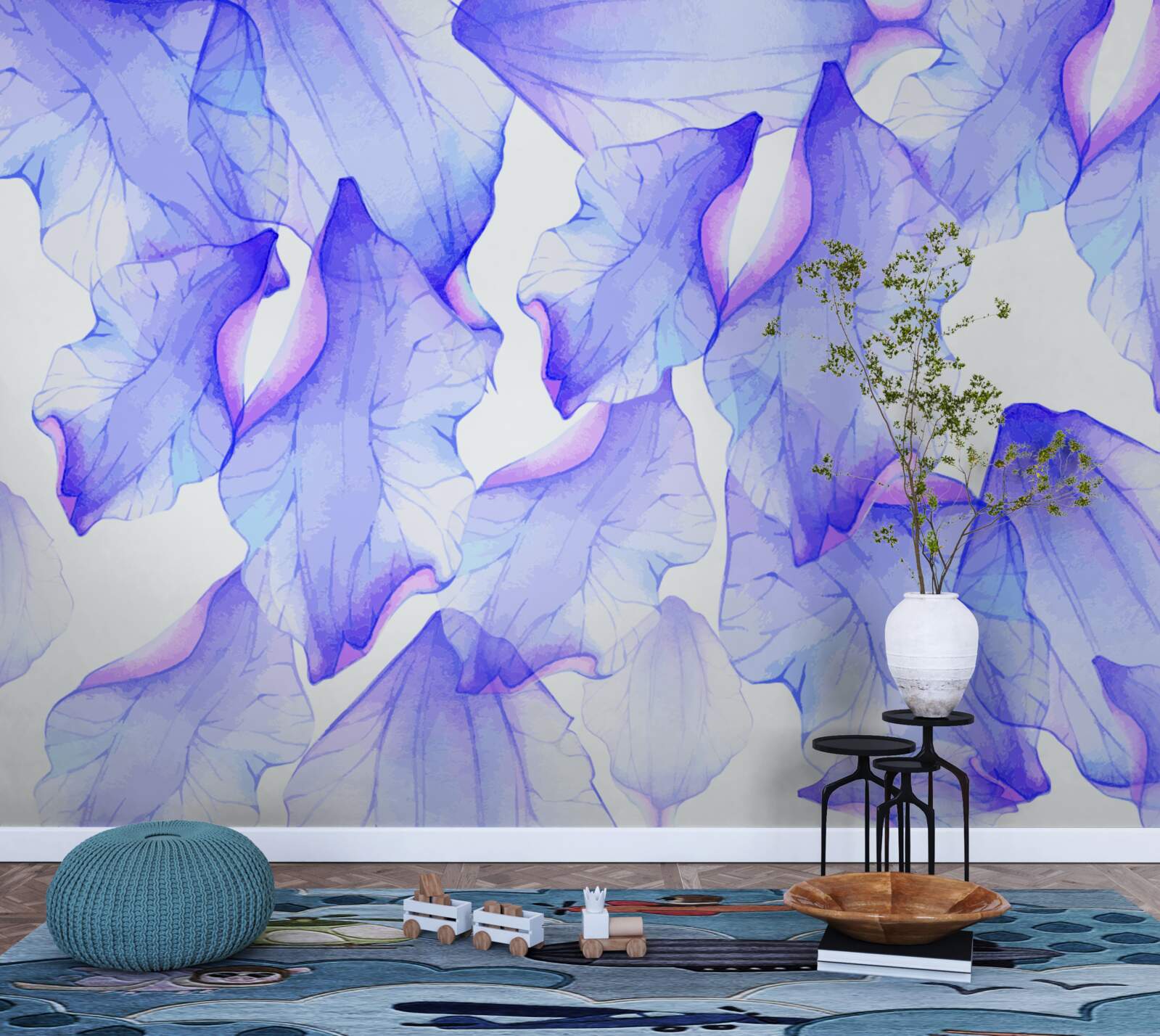 Fototapeta kvetné puky s priehľadným fialovým odtieňom