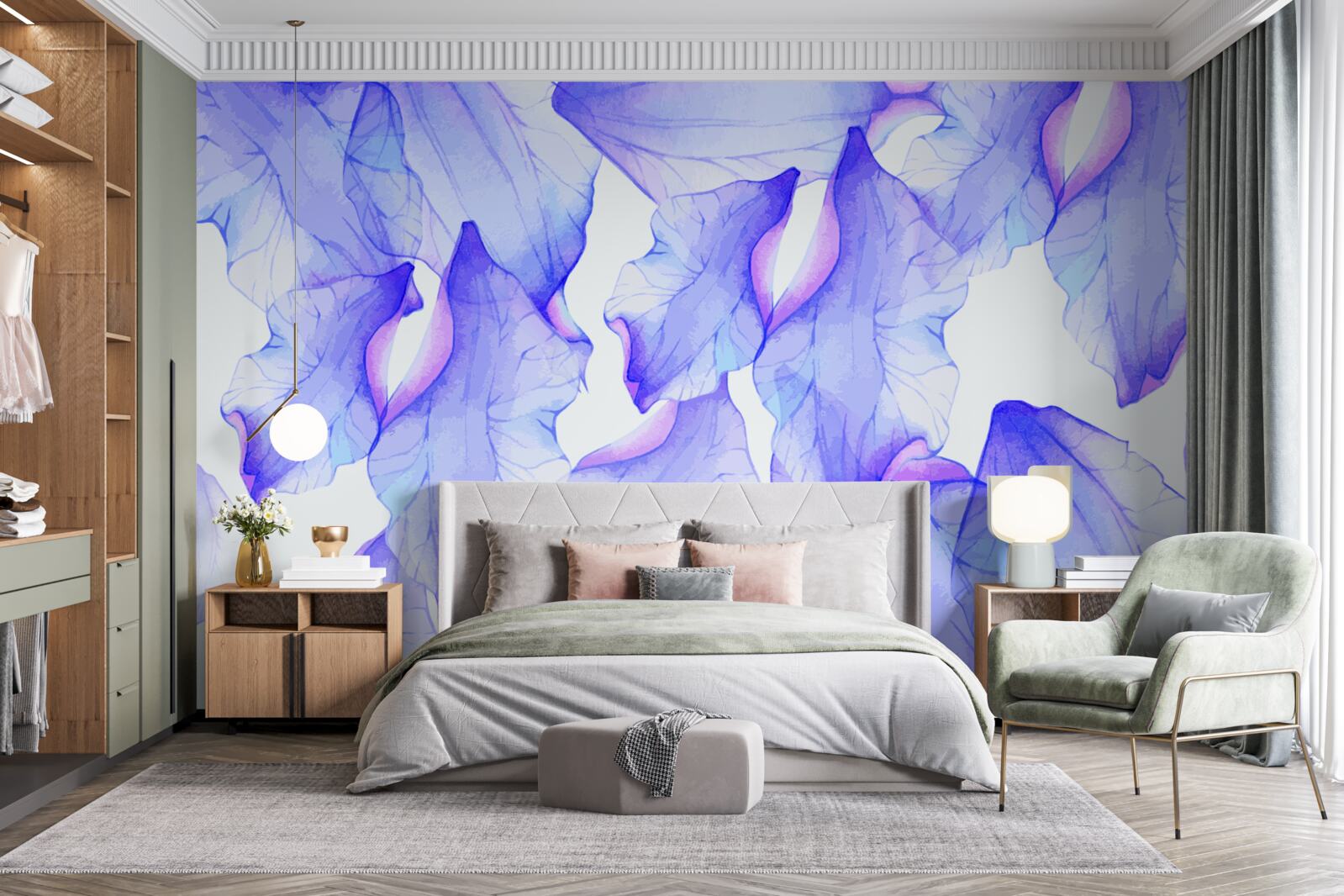 Fototapeta kvetné puky s priehľadným fialovým odtieňom