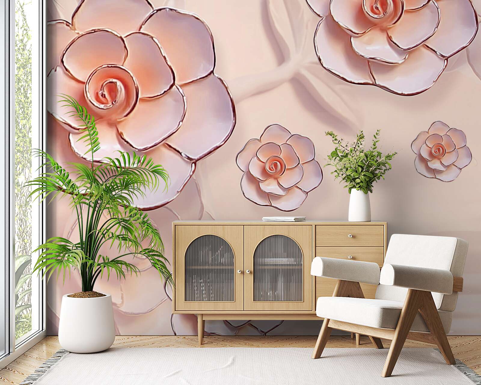 Fototapeta ružové porcelánové ruže