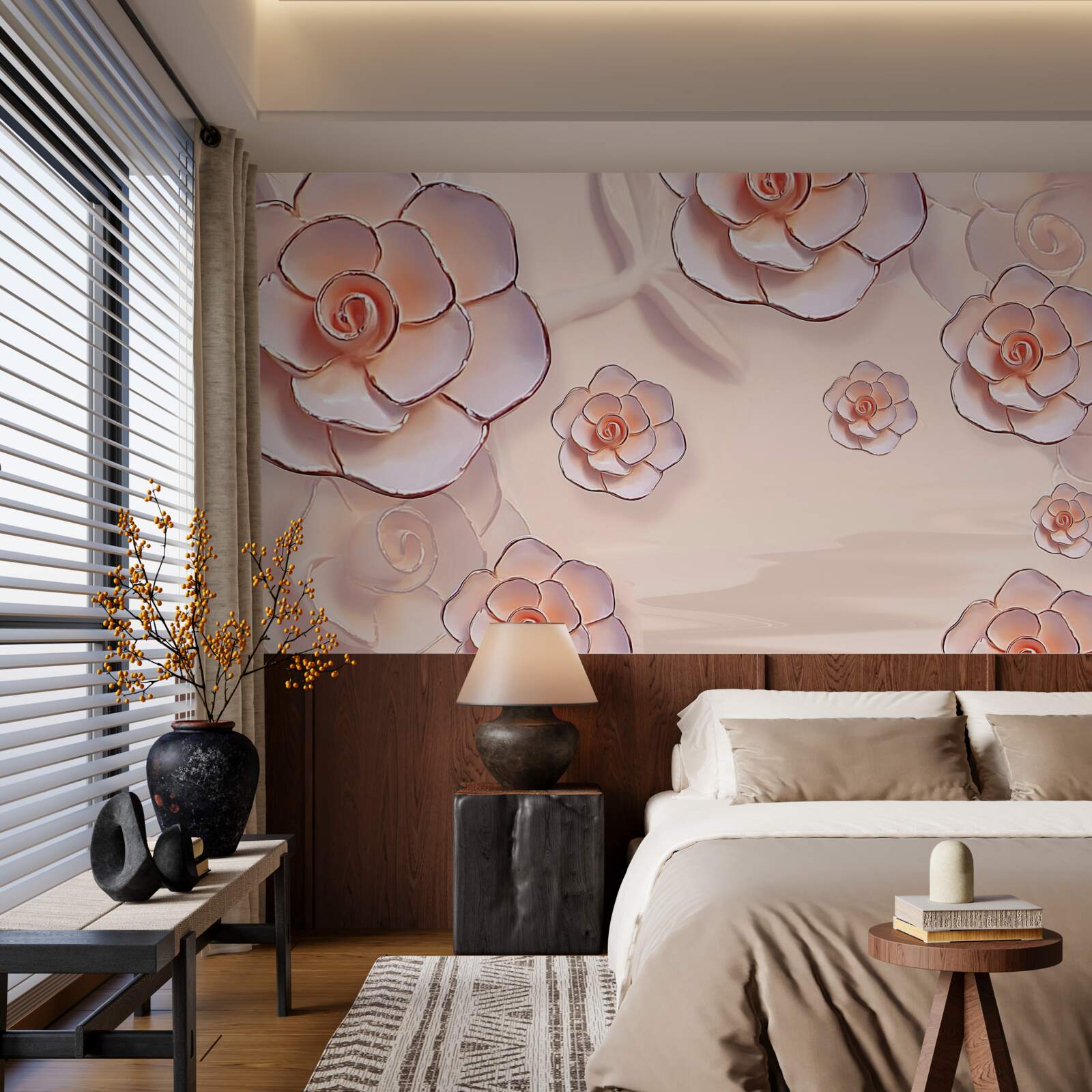 Fototapeta ružové porcelánové ruže