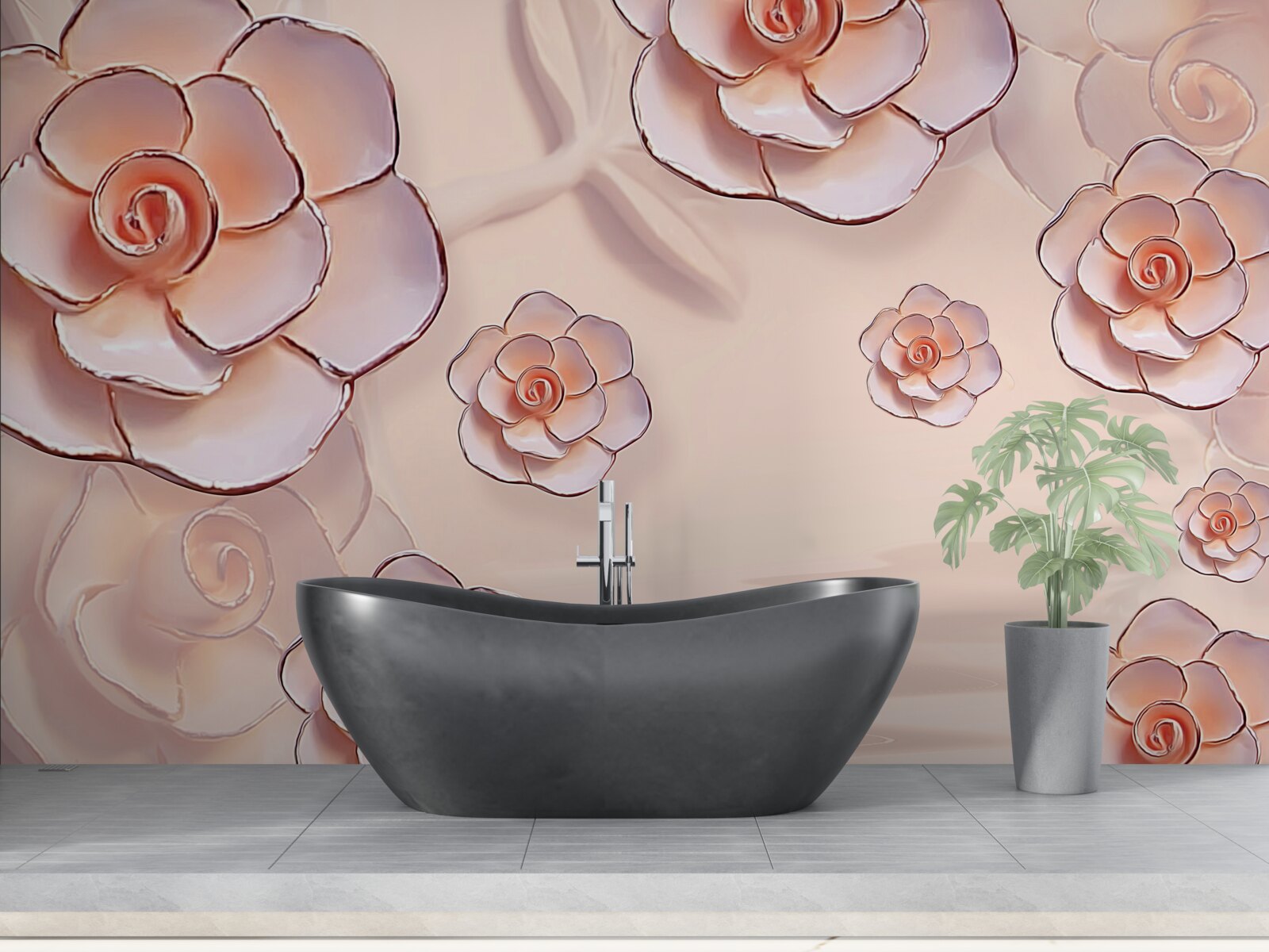 Fototapeta ružové porcelánové ruže