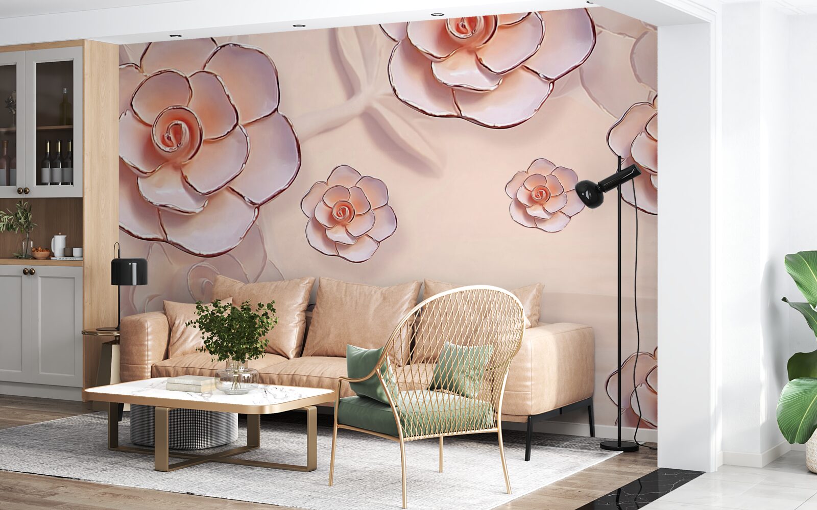 Fototapeta ružové porcelánové ruže