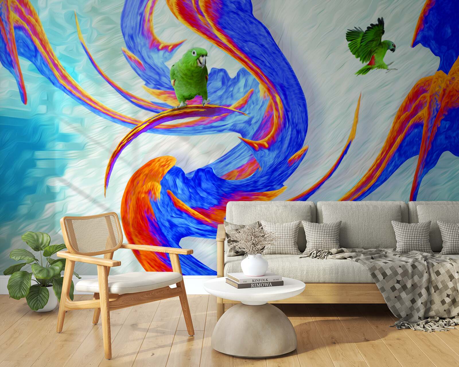 Fototapeta abstrakcia papagájov na strome