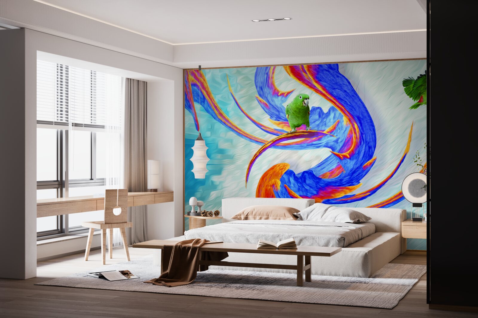 Fototapeta abstrakcia papagájov na strome