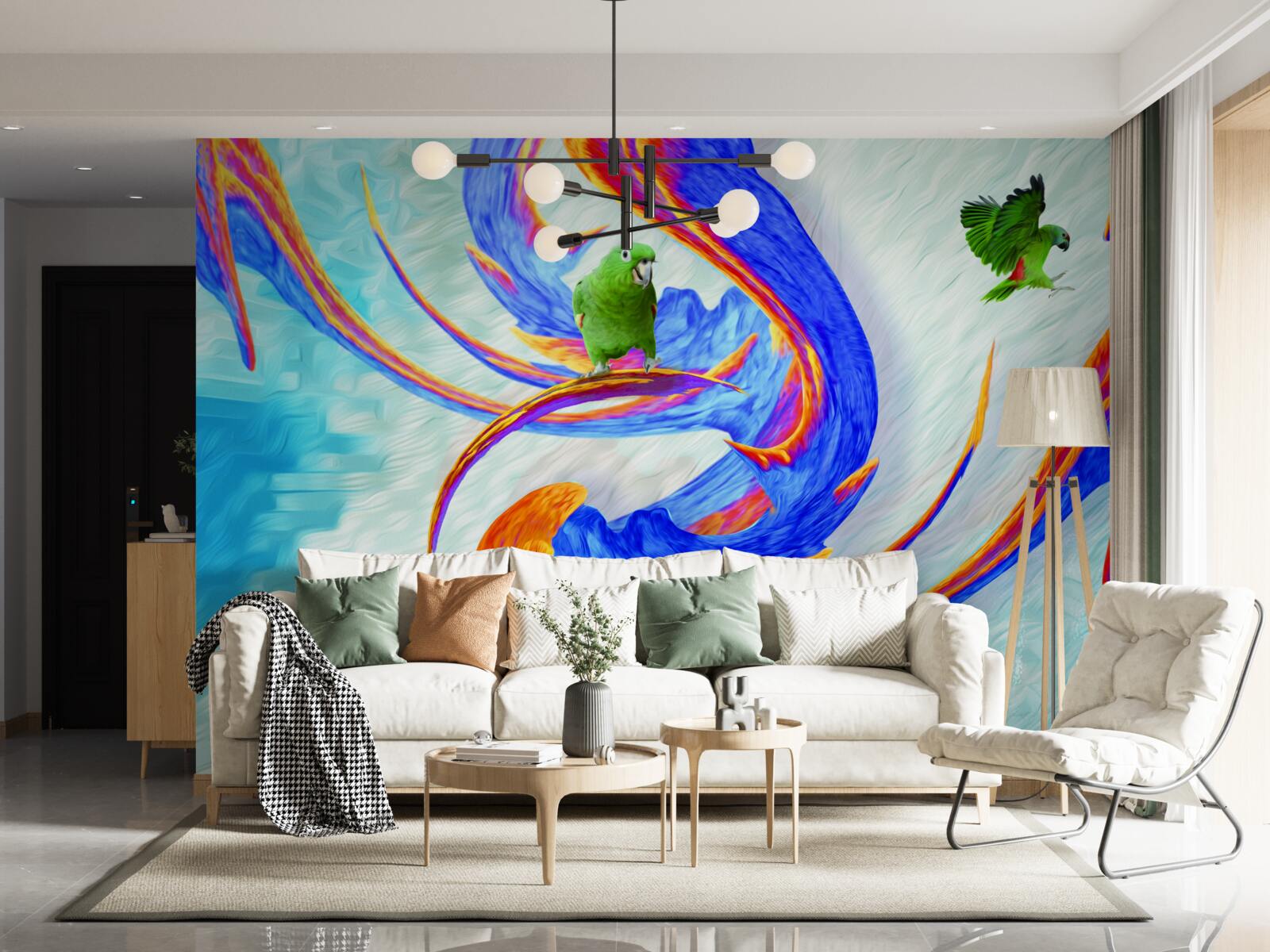 Fototapeta abstrakcia papagájov na strome