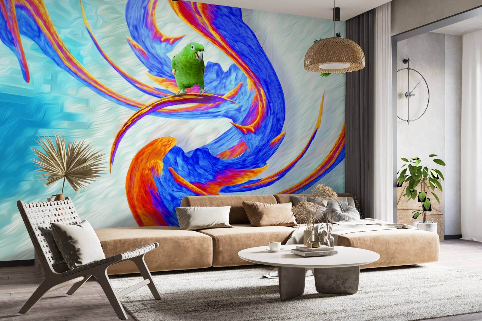 Fototapeta abstrakcia papagájov na strome