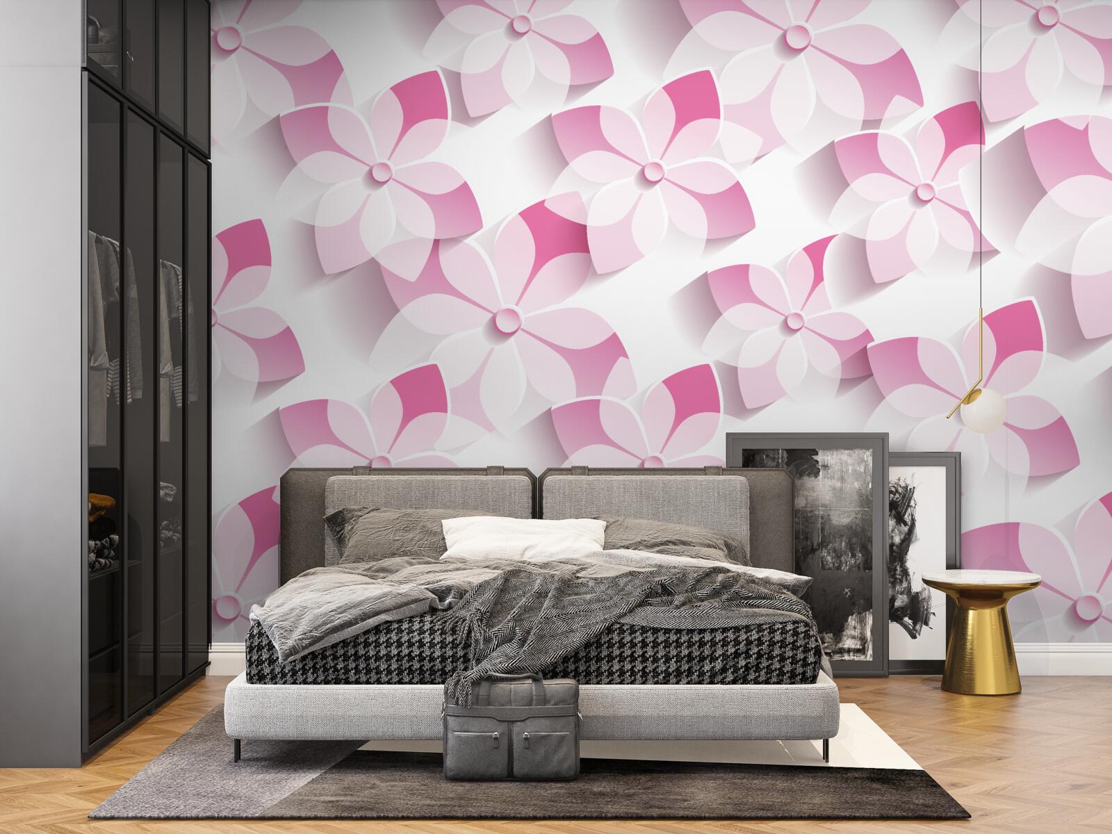 Fototapeta pozadie v ružových kvetinových odtieňoch