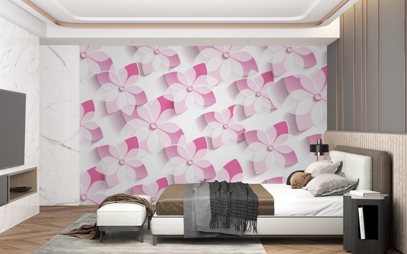 Fototapeta pozadie v ružových kvetinových odtieňoch