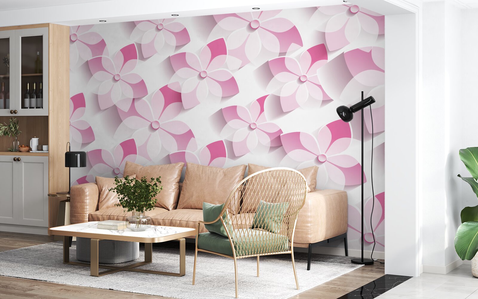 Fototapeta pozadie v ružových kvetinových odtieňoch