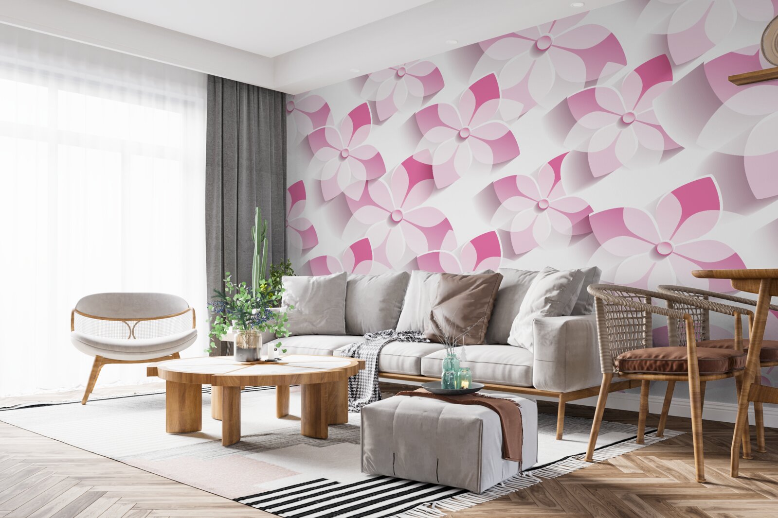 Fototapeta pozadie v ružových kvetinových odtieňoch