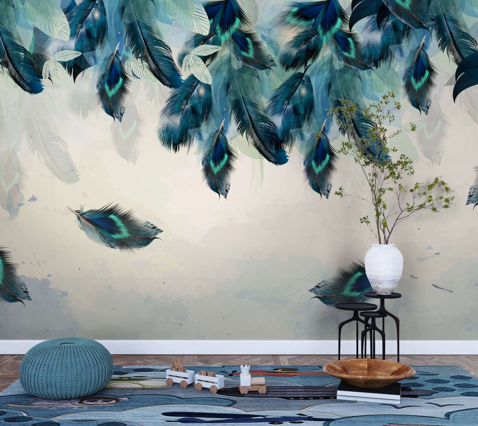 Fototapeta lietajúce nadýchané prikrývky tmy