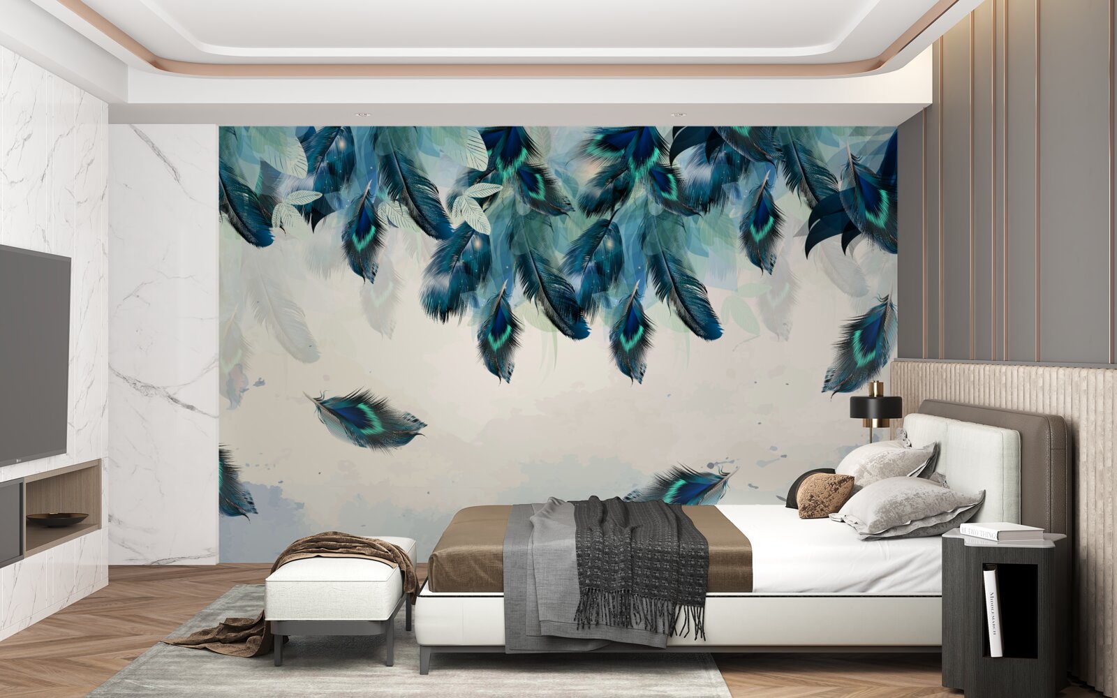 Fototapeta lietajúce nadýchané prikrývky tmy