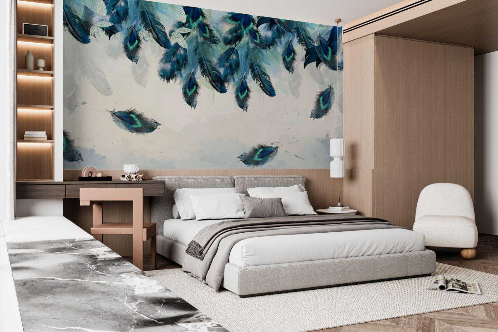 Fototapeta lietajúce nadýchané prikrývky tmy