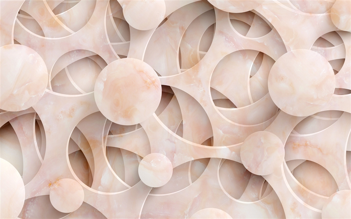 Fototapeta zaoblené tvary a zakrivené čiary na ružovom pozadí