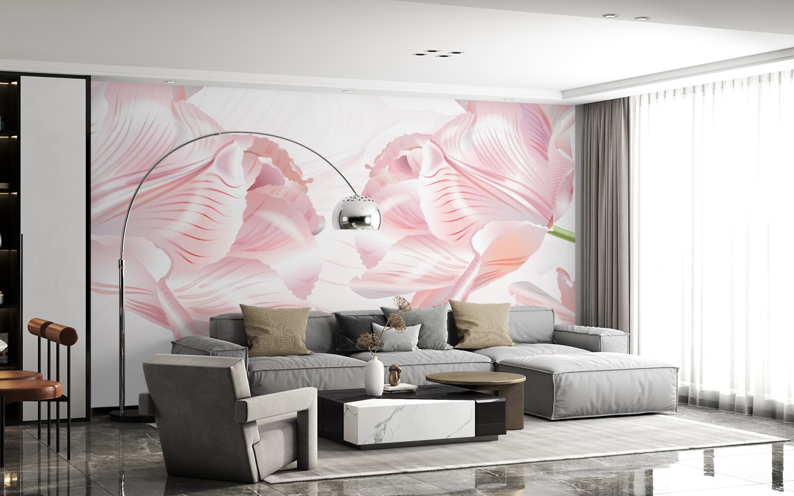 Fototapeta ružové tulipány s romantickou náladou