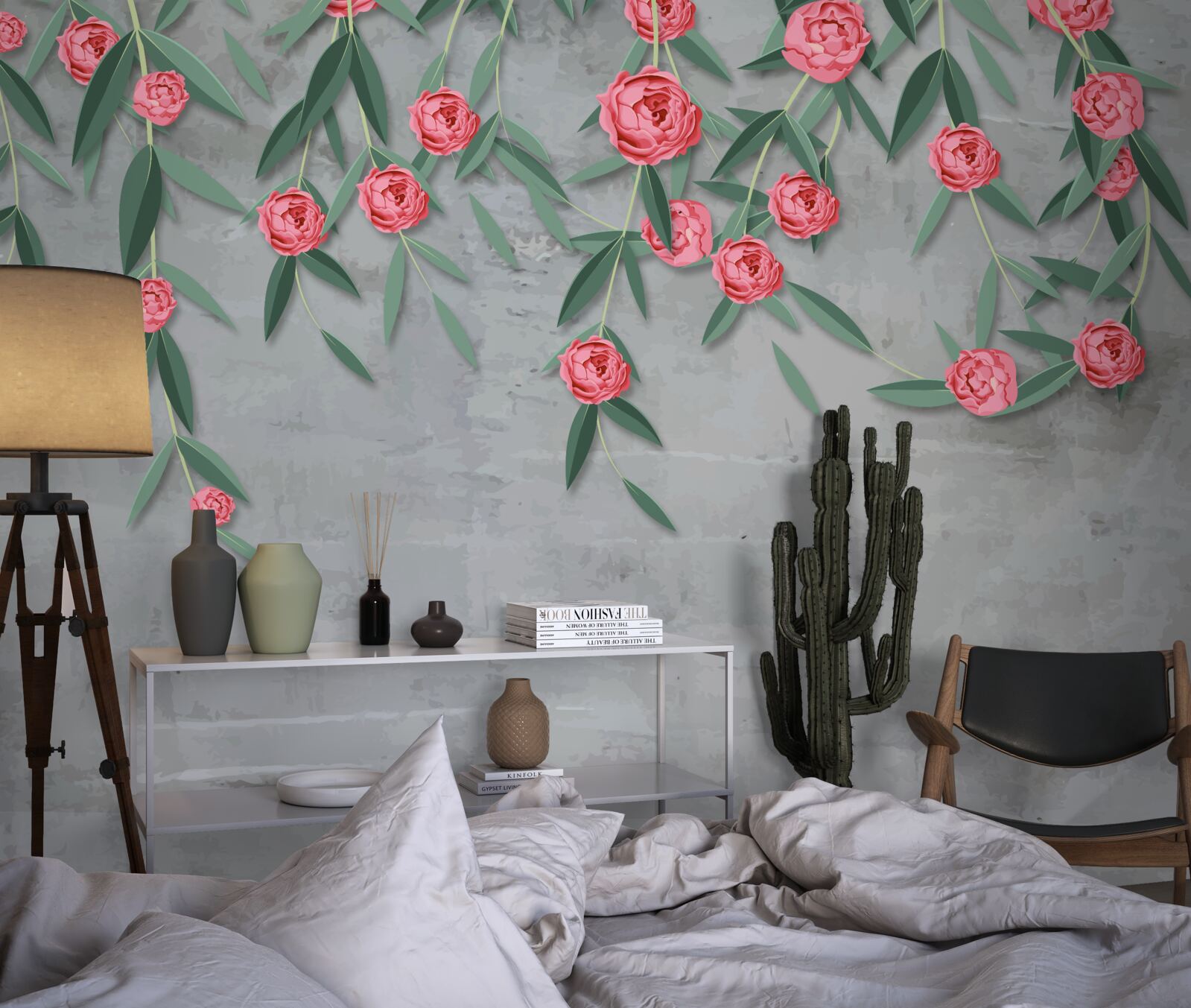 Fototapeta kvetinové nokturno v ružových tónoch