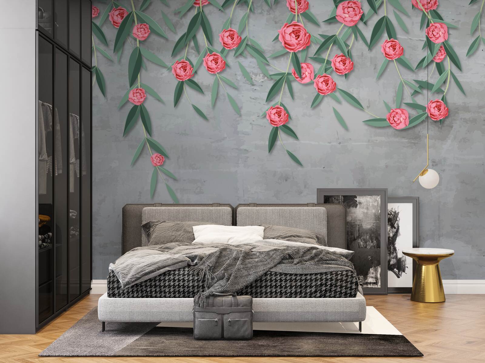 Fototapeta kvetinové nokturno v ružových tónoch