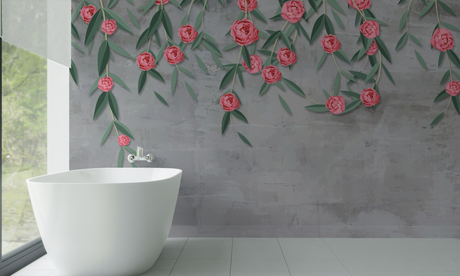 Fototapeta kvetinové nokturno v ružových tónoch