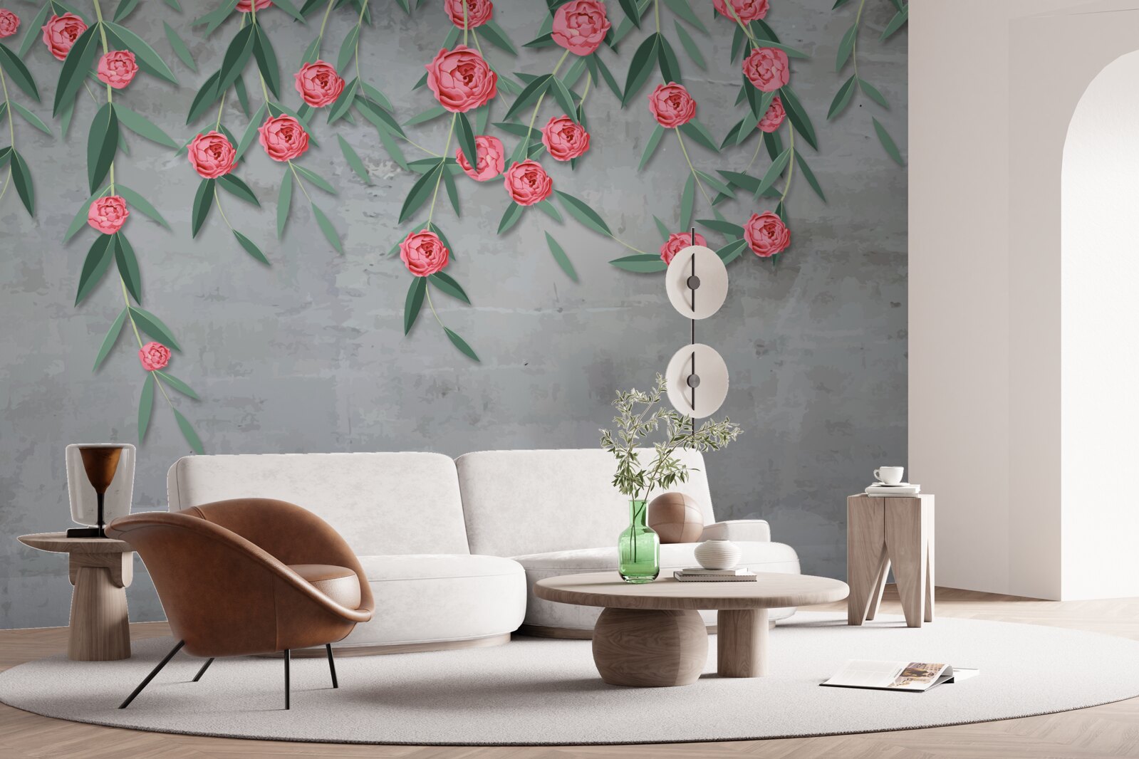 Fototapeta kvetinové nokturno v ružových tónoch