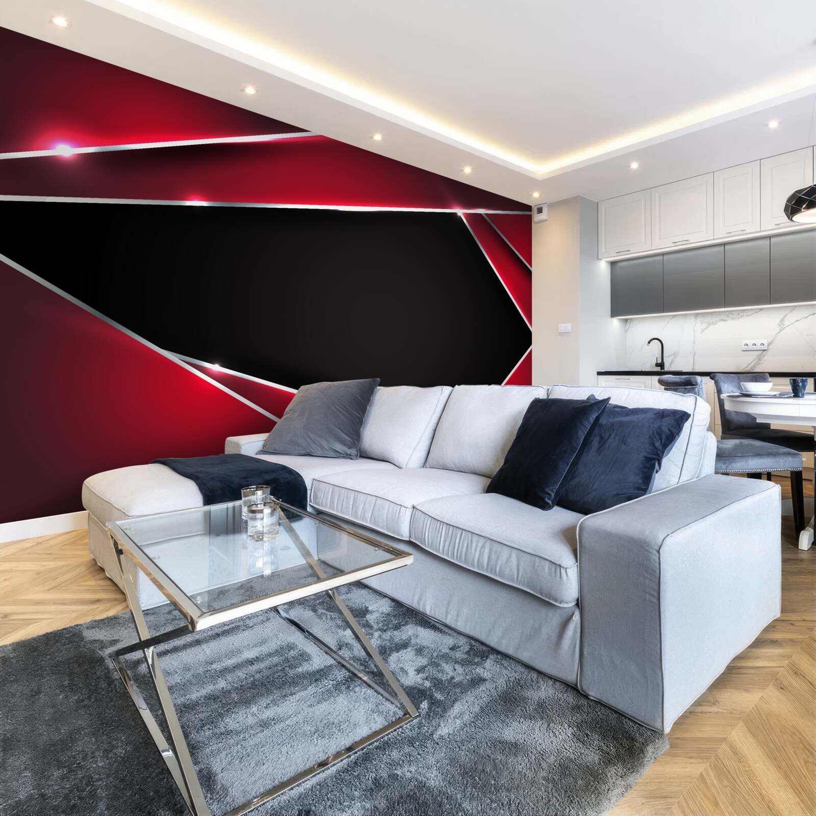 Fototapeta exkluzívne pozadie v červenej a čiernej farbe