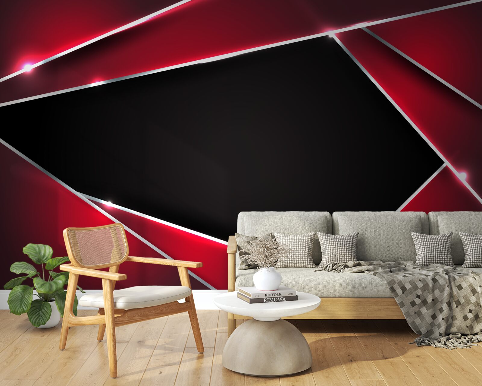 Fototapeta exkluzívne pozadie v červenej a čiernej farbe