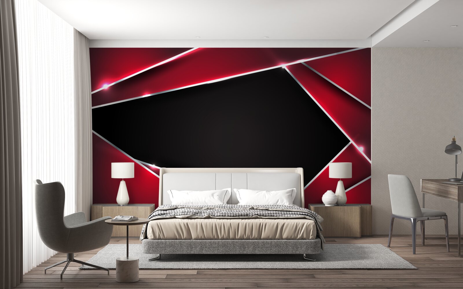 Fototapeta exkluzívne pozadie v červenej a čiernej farbe