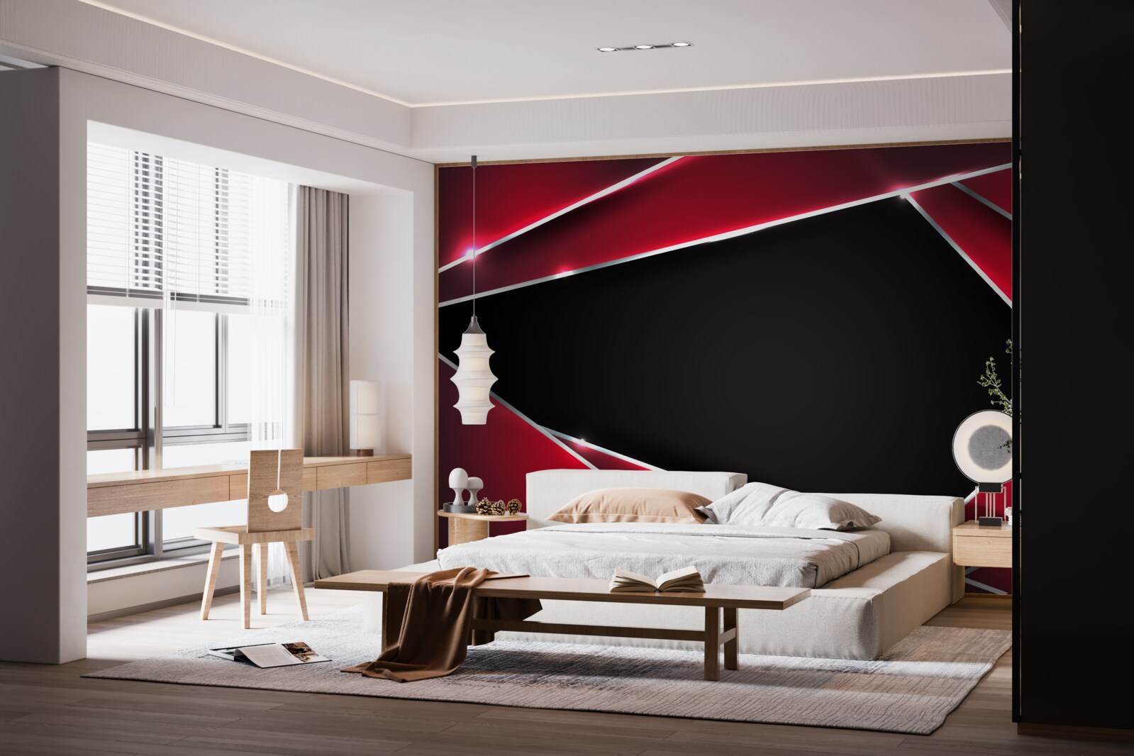 Fototapeta exkluzívne pozadie v červenej a čiernej farbe