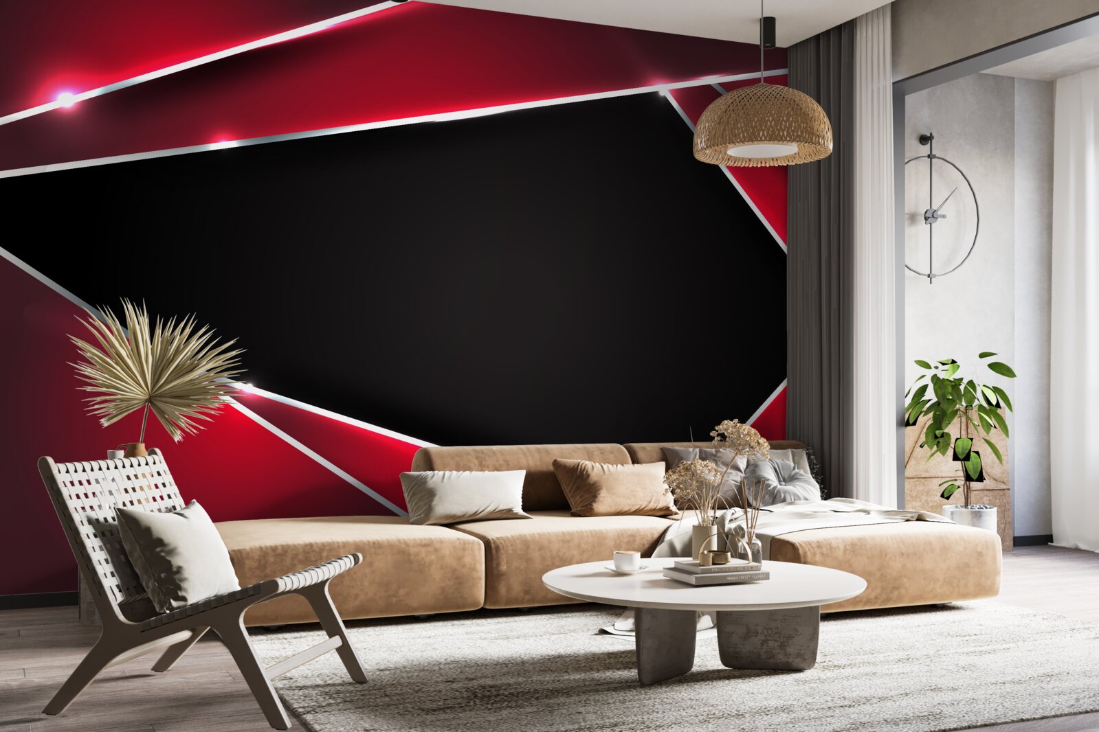 Fototapeta exkluzívne pozadie v červenej a čiernej farbe