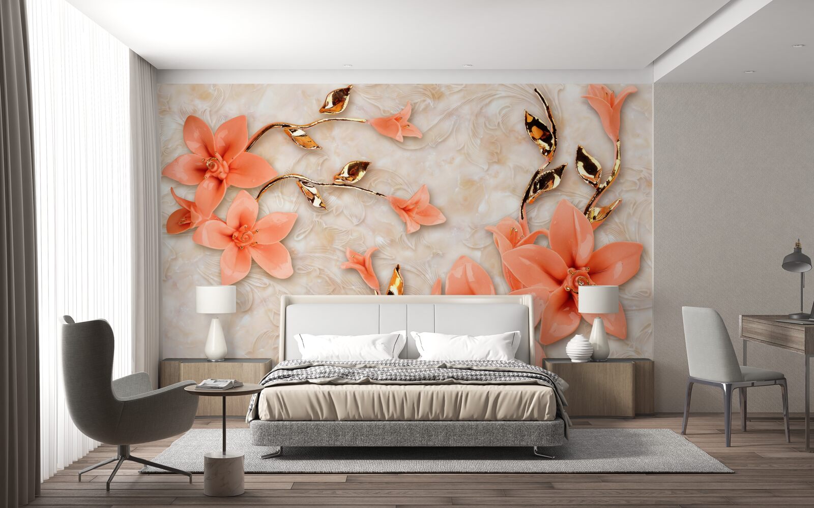 Fototapeta magnólia kvitnúca broskyňovými odtieňmi