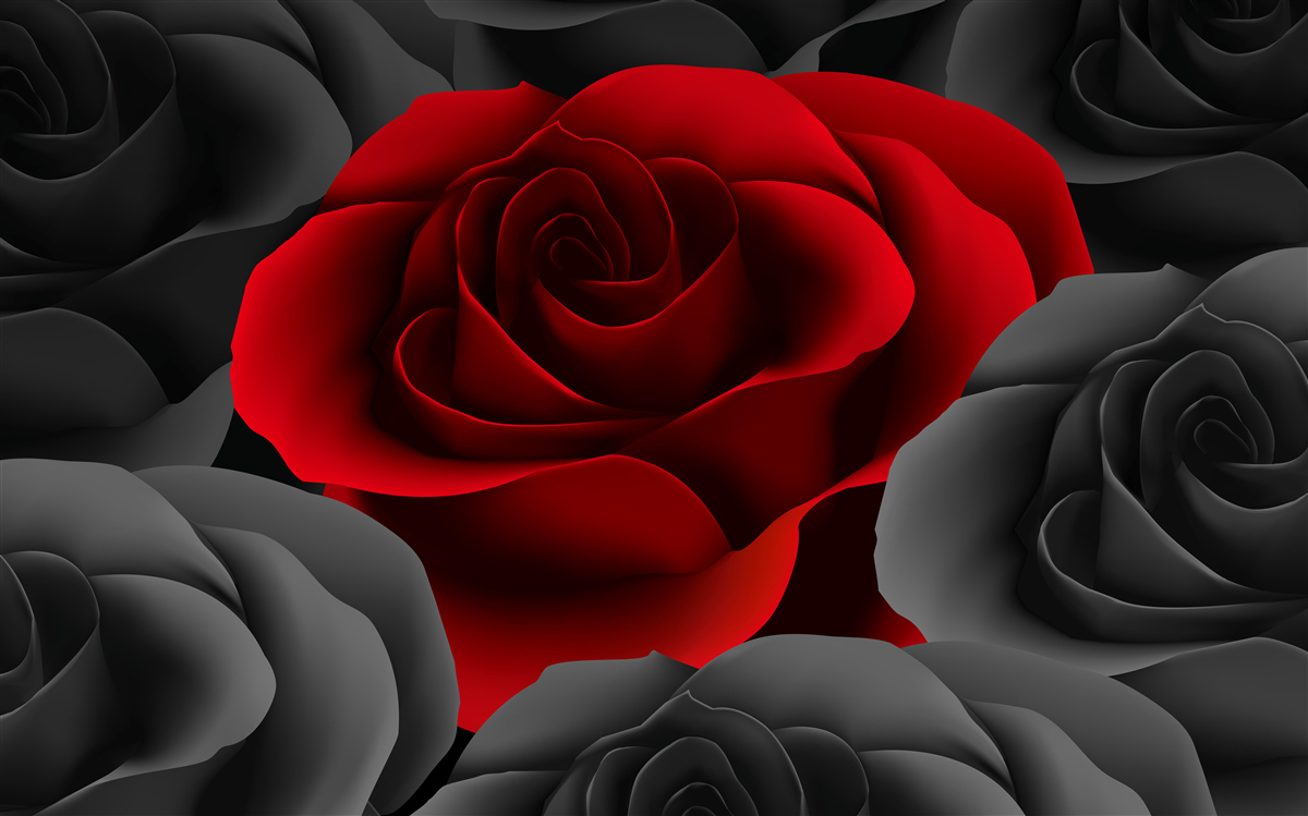 Fototapeta farebný kvet medzi nudnými