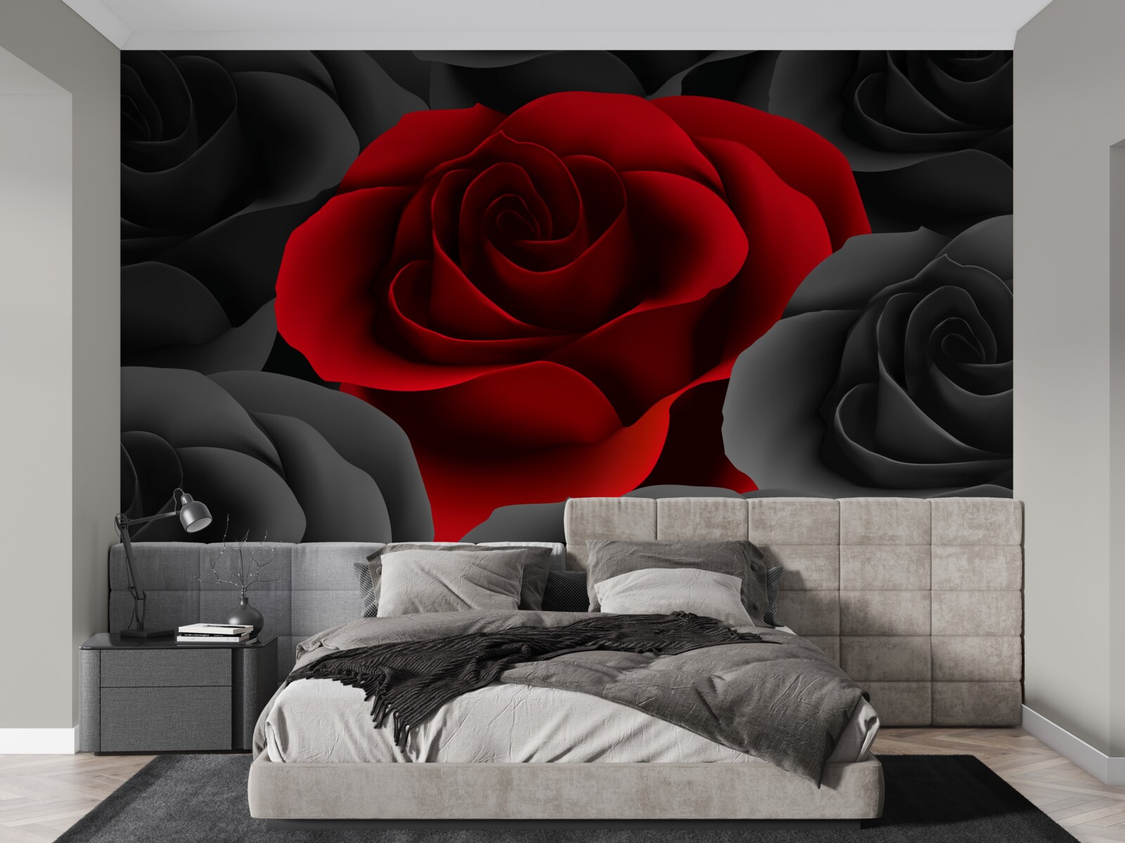 Fototapeta farebný kvet medzi nudnými